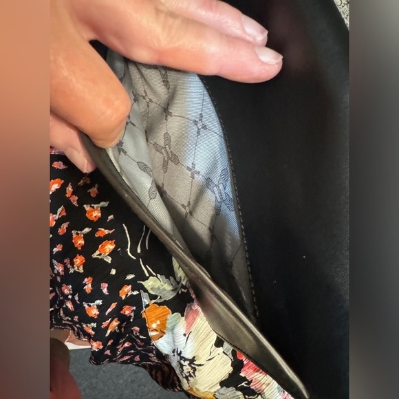 Aimee Kestenberg black leather purse with leopard print trim and stud details - Picture 12 of 16